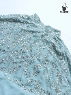 Solessence Robe arabe perlée à manches chauve-souris, vue 1
